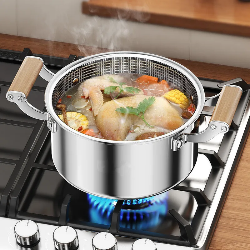 316 Stainless Steel Soup Pot Honeycomb Non-stick Pot with lid Household Hot Induction Cooker Gas Stove Universal Frying Pan stainless steel soup pot stainless steel stock pot stainless steel cooking pot