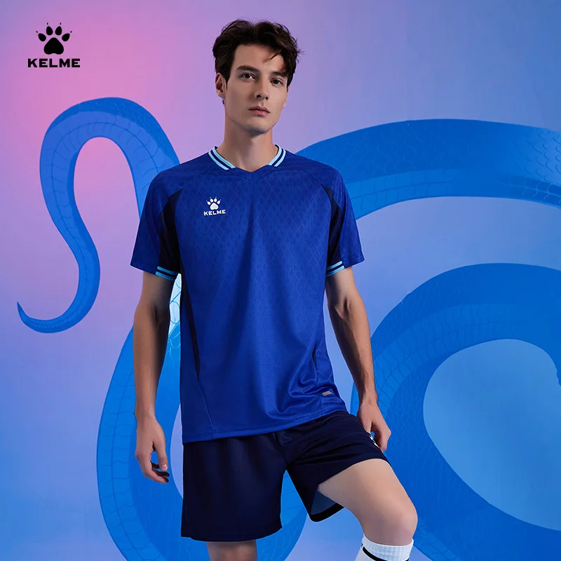 Kelme Football Uniform Team Uniform Official Genuine Printed Set Men's Match Equipment Short Sleeved Running