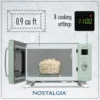 Mid-Century Retro Countertop Microwave Oven  Large 900-Watt 0.9 cu ft 8 Pre-Programmed Cooking Settings Digital Clock - K 2