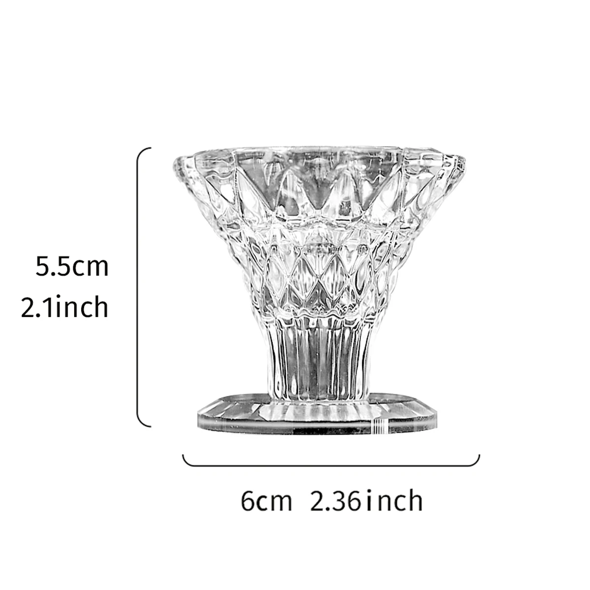 1PC, transparent glass material candlestick, interior decoration candlestick, home life decoration, pure handcrafted art