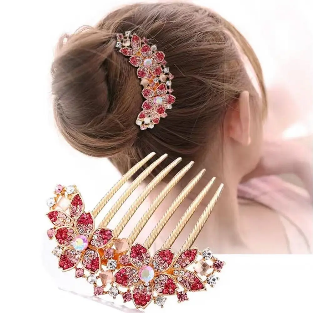 

1pcs Fashion Elegant Hair Accessories Shiny Rhinestone Hairpin Flower Hair Pin Hair Comb