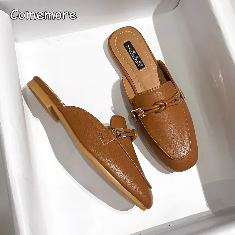 Comemore-Zapatillas cómodas y elegantes para mujer, chanclas planas para uso exterior, 2023