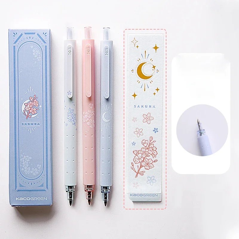 

3pcs/box Kawaii Sakura Gel Pens Black Ink Signature Pen Neutral Pens for Writing Korean Stationery School Office Supplies