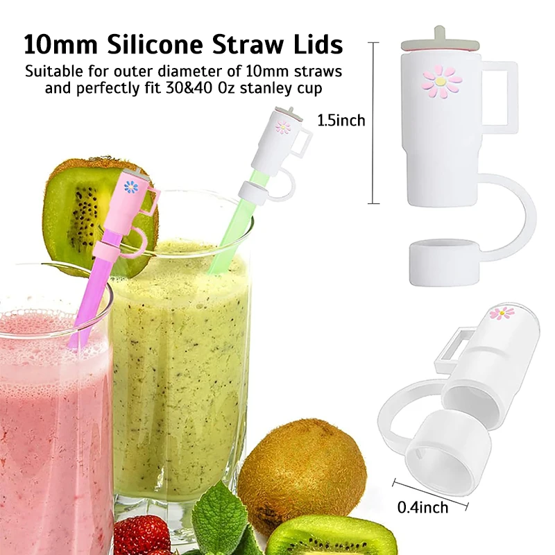 Great Choice Products 8Pcs Straw Covers For 0.4 Inch/10Mm