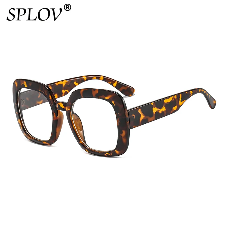 

Fashion Oversized Square Decoration Glasses Women Eyeglasses Frame Clear Eyewear Men Optical Computer Shades Leopard UV400