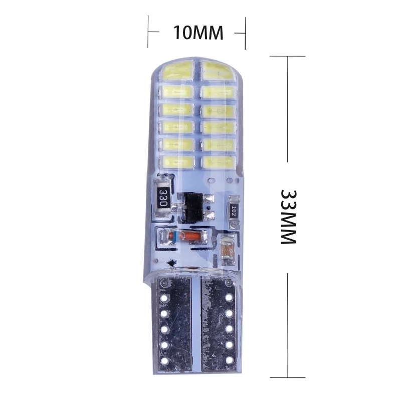10PCS W5W T10 ��Ʈ�κ� �÷��� LED �Ǹ��� �� �� 194 168 3014 24SMD ��Ʈ�κ� �÷��� �� ���� �۵� ��� �ڵ��� ���� 12V 24V