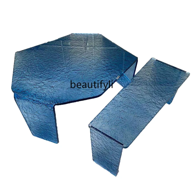 

zq Nordic Post-Modern Colorful Simple Coffee Table Simple Light Luxury Transparent Acrylic Glass Sofa Side Table