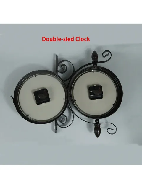 8-Inch Double-Sided Retro Station Wall Clock – Round Chandelier Design 5