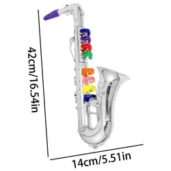 Children's Lightweight Toy Saxophone - Playable Musical Instrument for Beginners, Educational and Fun for School Performances and Parties (Silver)