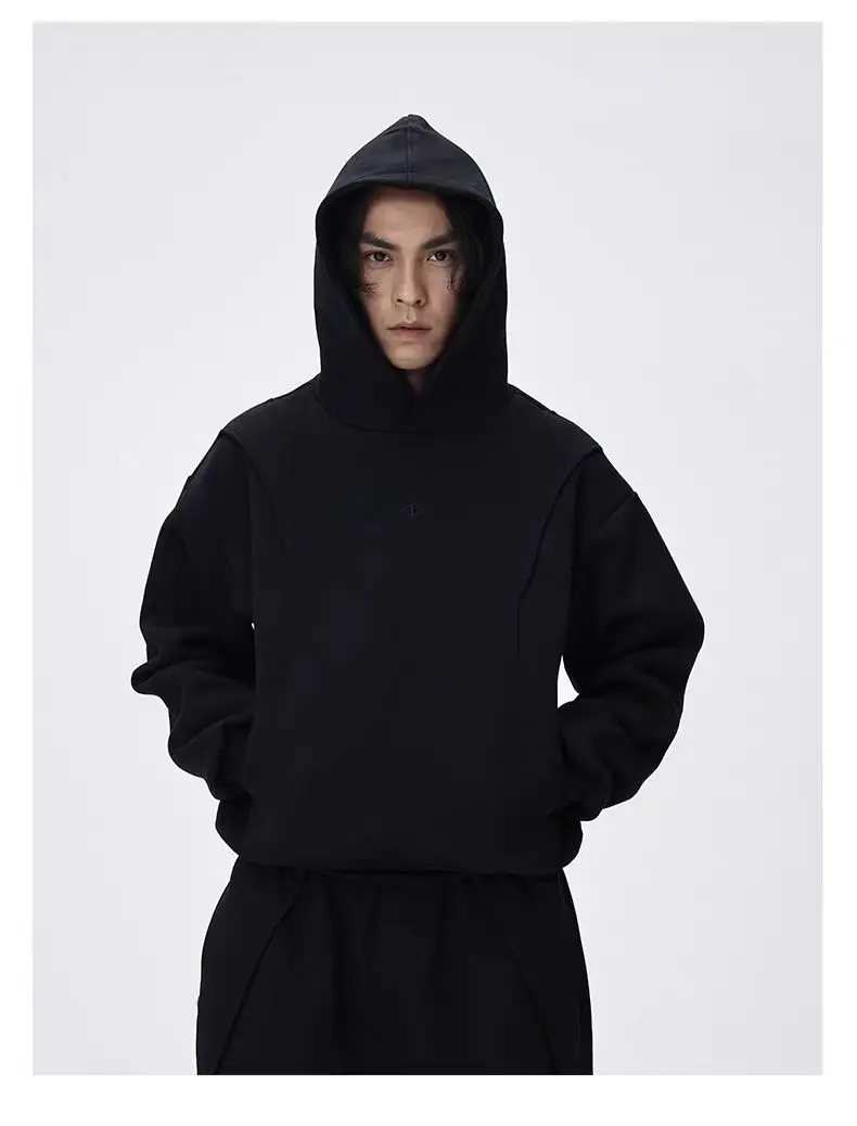 C  Loose leaf cutting hoodie space cotton polyester material embroidery logo casual minimalist cleanfit -