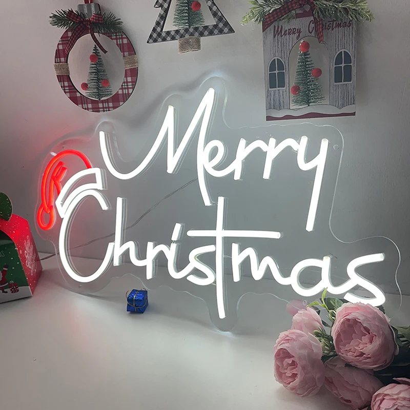 

Christmas Neon Sign Custom Merry Christmas Home Party Wall Decor Neon Light Living Room Decorations Led Lights Personalized Gift