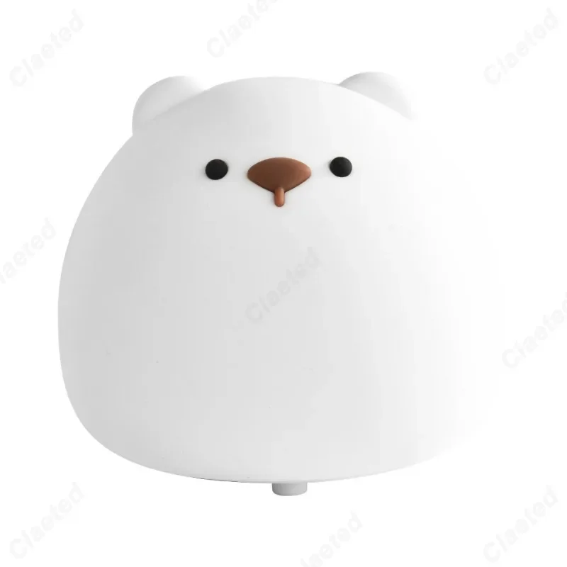 Creative LED Silicone Animal Bear Touch Night Light USB Charging Port for Children/Girls Bedroom Bedside Warm Desk Lamp 4
