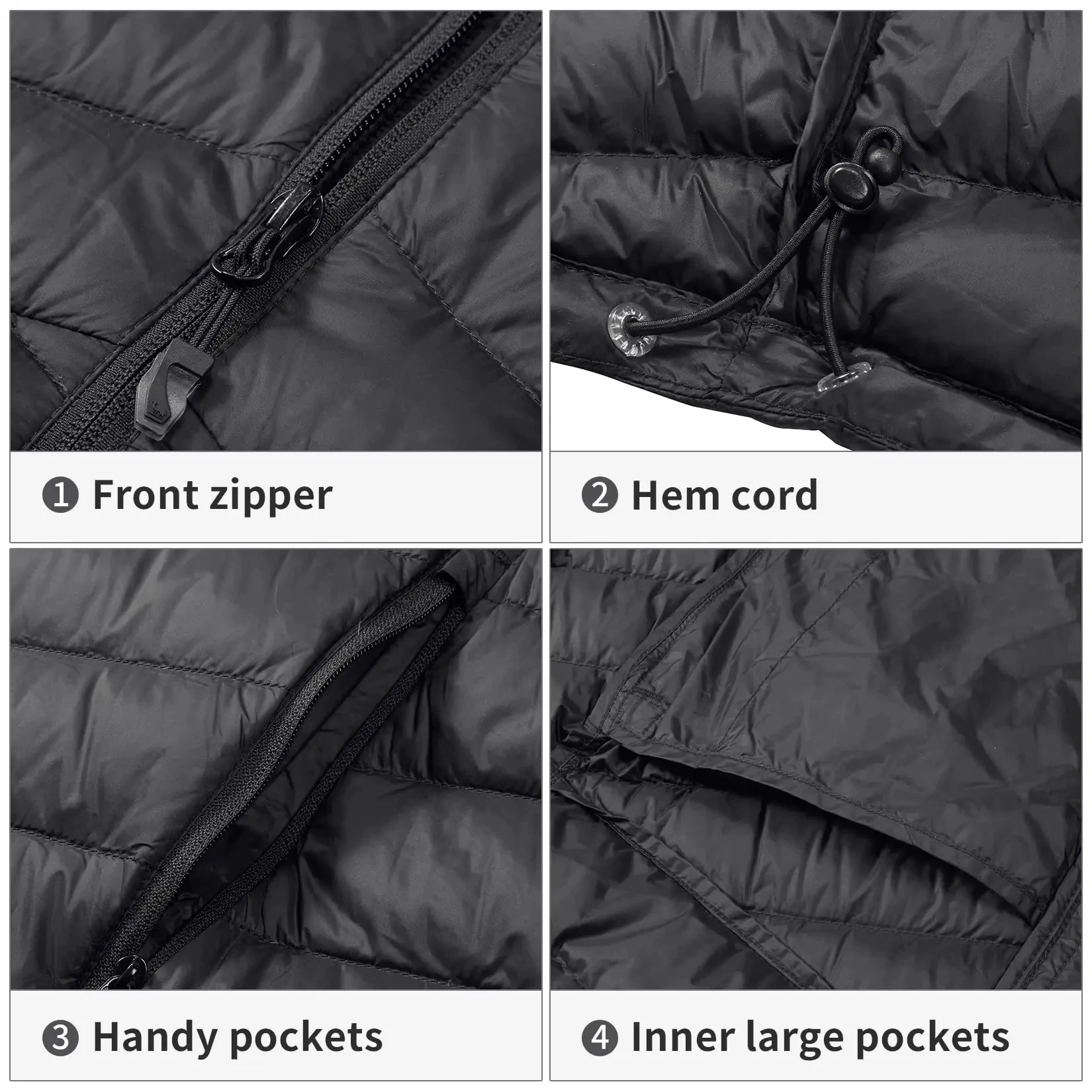 Men's GOLDEN CMAEL Packable Down Jackets Hooded Lightweight Puffer Insulated Winter Coat for Travel Outdoor Hiking