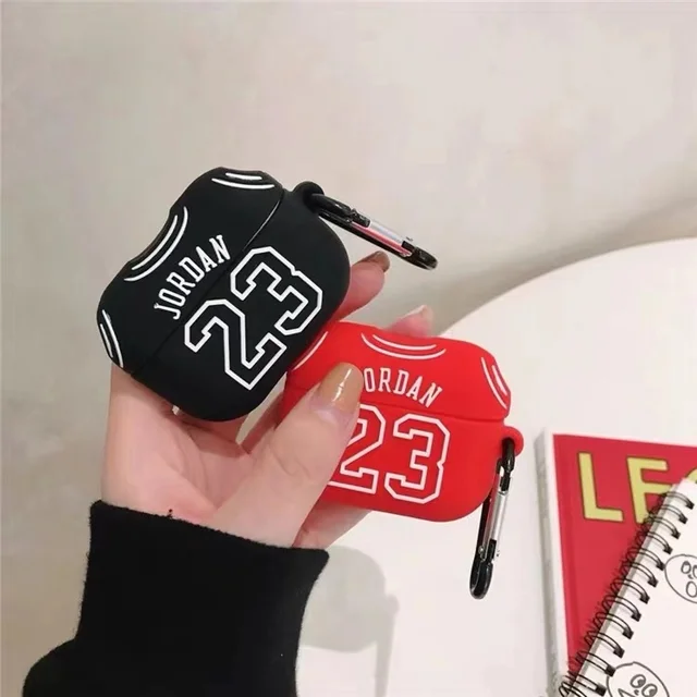 Basketball 23 Jordan Soft Silicone Earphone Case for AirPods pro Protection Wireless Bluetooth Headset Cover For