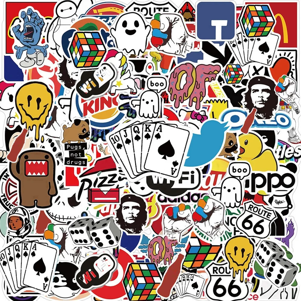 Fashion Stickers 50/100Pcs Cool Brand Aesthetic Motorcycle Phone Car Skateboard Laptop Sticker Decal Classic Kids Toy