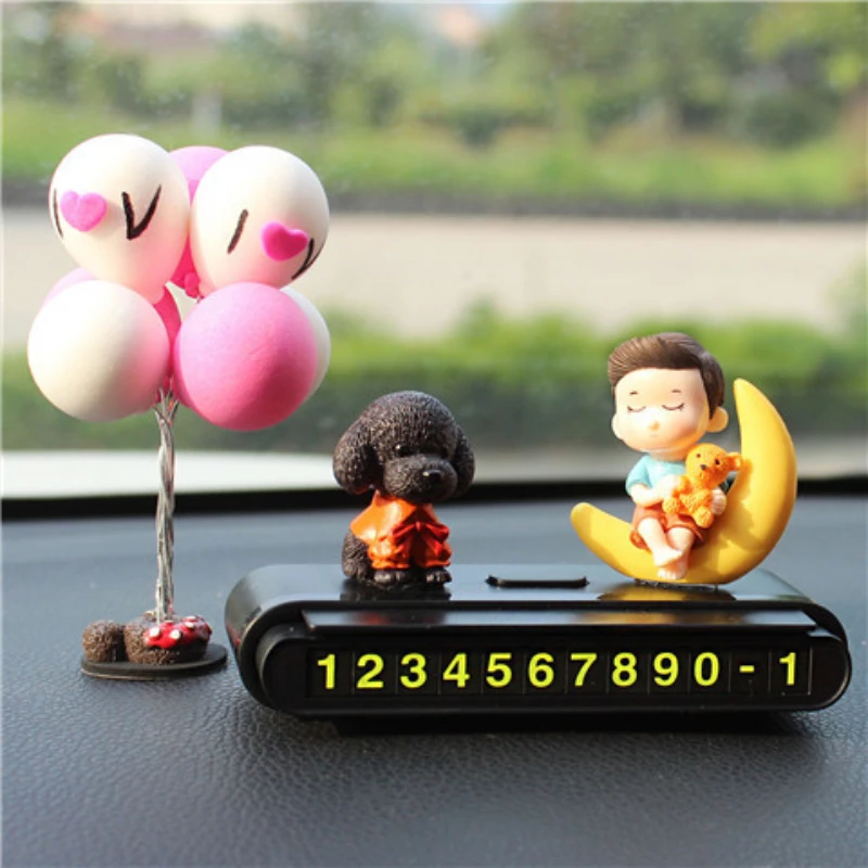 

Табличка с номером телефона для автомобиля, аниме декор, интерьер автомобиля, розовая светящаяся карточка для временной парковки