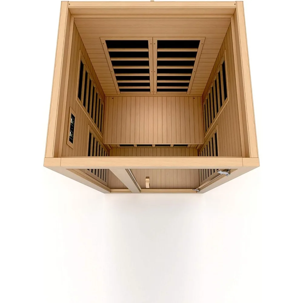 Sauna, 1-2-Person Low EMF FAR Infrared Sauna, Music System with Bluetooth Capability and Interior LED Control Panel, Sauna Room 5
