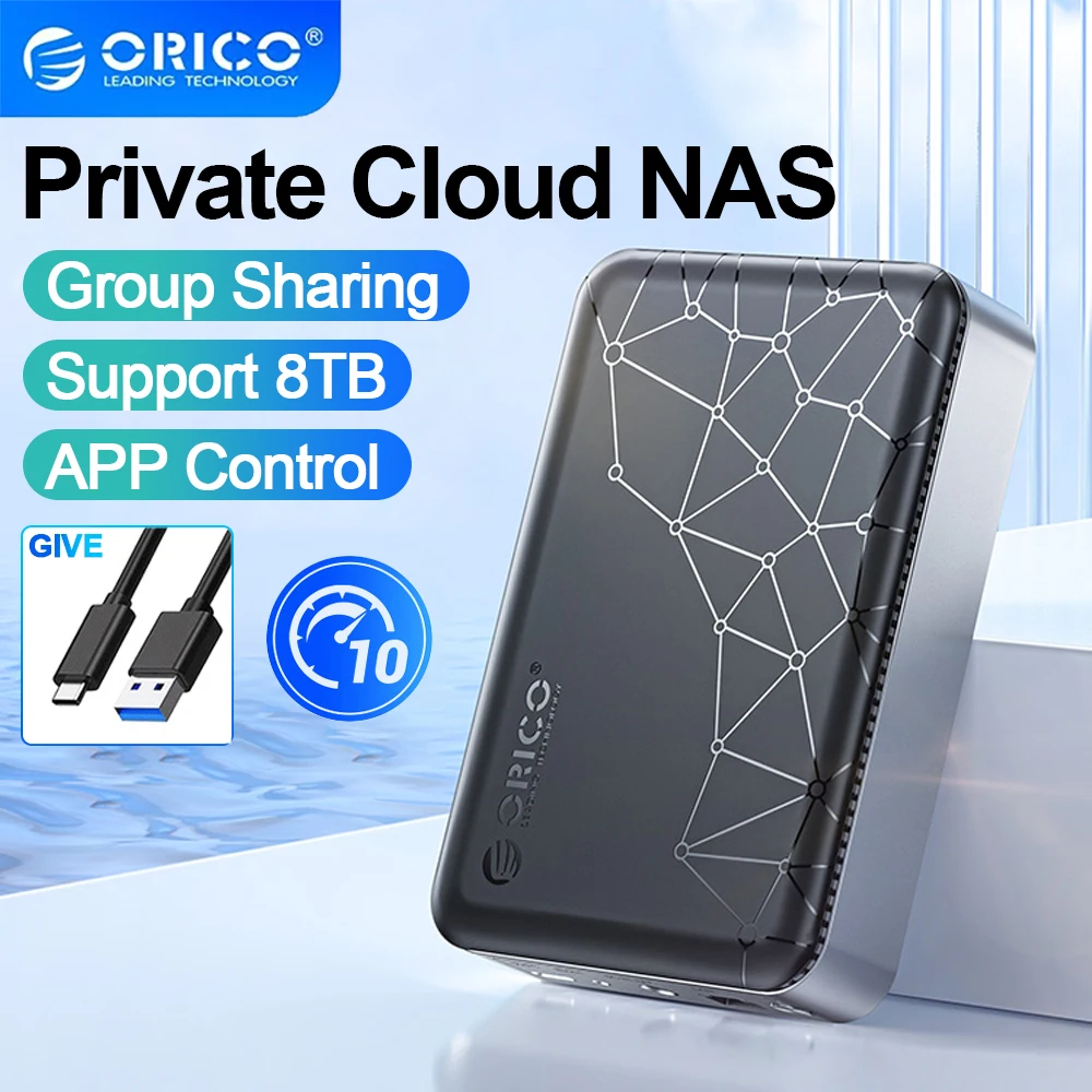 ORICO Private NAS Storage HDD Hard Drive Enclosure Network Box With Automatic Backup Remote Access External Enclosure Adapter