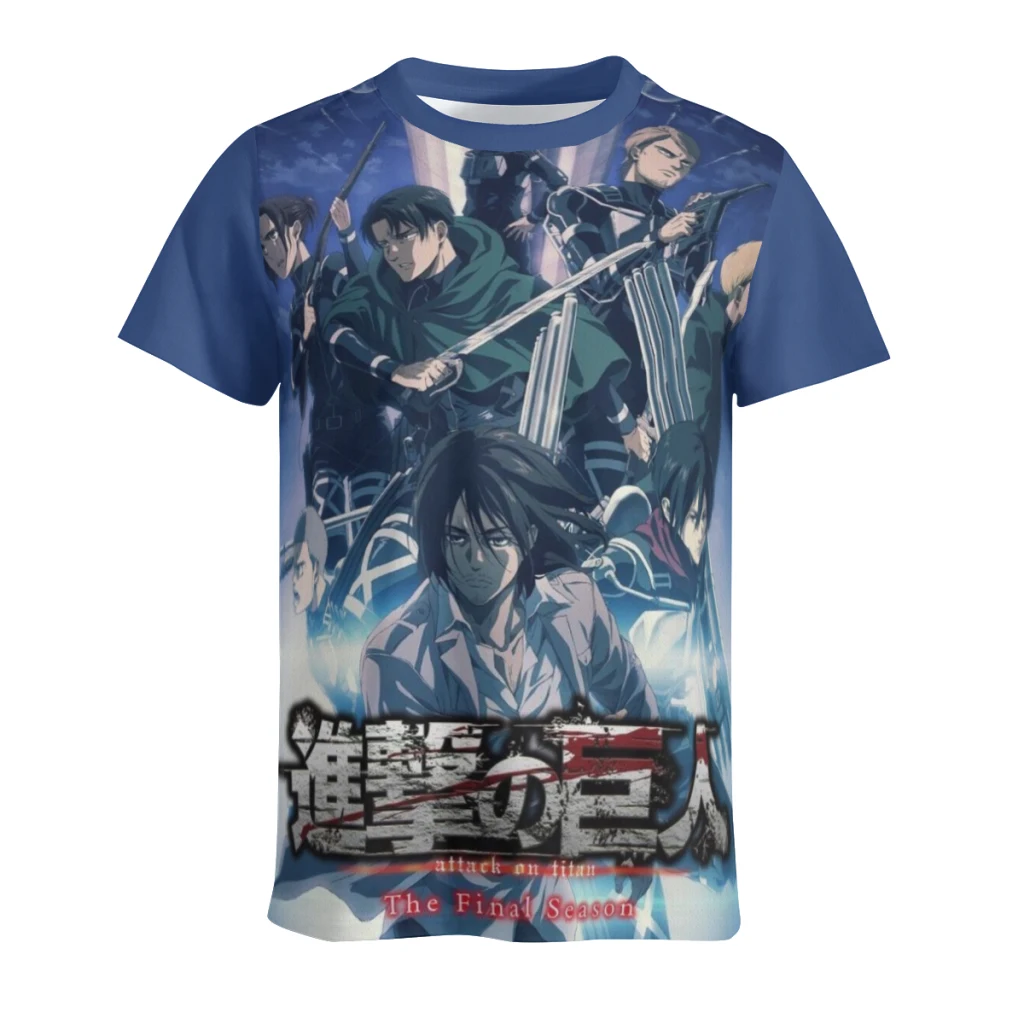 thumbnail image 1 of Camiseta de manga corta con cuello redondo y diseño retro de Wings of Liberty Attack on Titan para hombre, nueva camiseta de verano de manga corta, 1 of 4