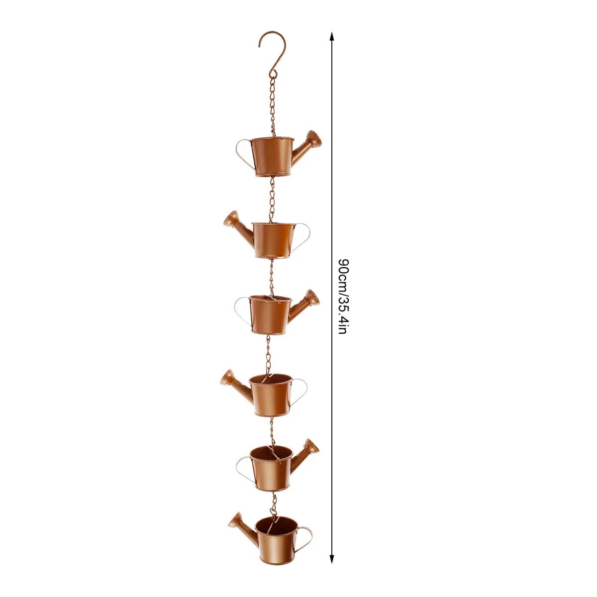 1/2Pcs 90cm Metal Kettle Rain Chain Hanging Decorative Ring Kettle Rain Chain Full Copper Artwork Home Outdoor Garden Decoration