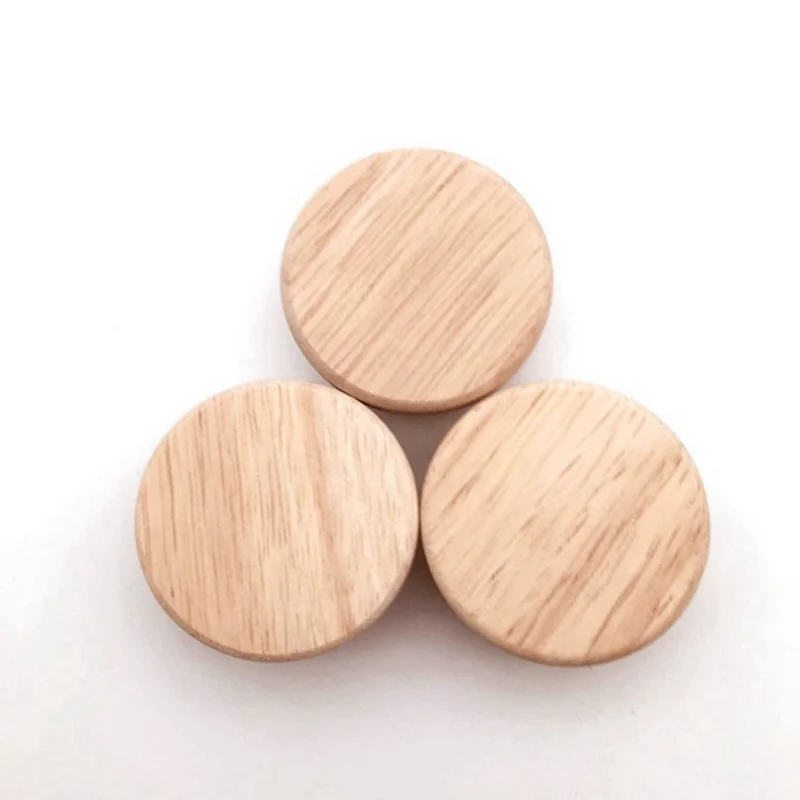 Oak Round Handle Dia 30/40/50mm Natural Wooden Cabinet Drawer Wardrobe Knobs For Cabinet Drawer Handle Furniture Hardware
