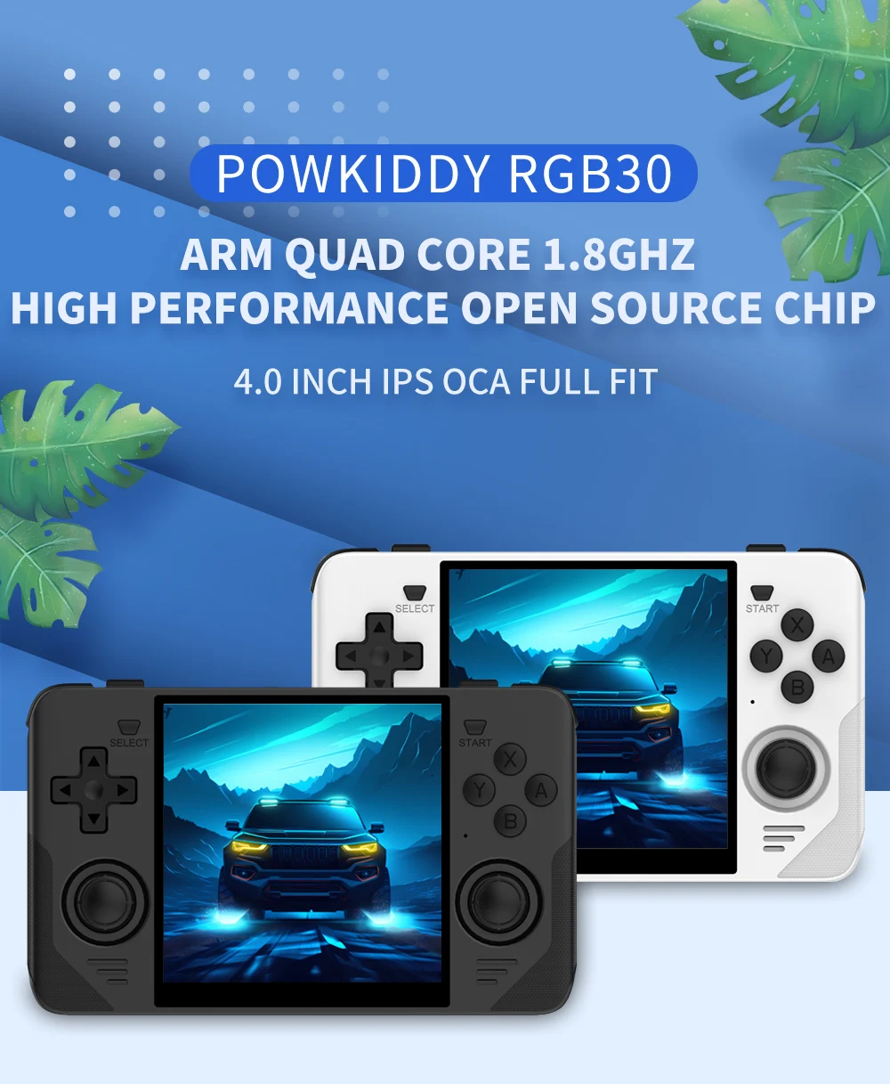 Powkiddy Rgb30 Schermo Ips Hd Da 4.0 Pollici Open Source Simulatore Psp Portatile N64 Rocker Arcade Console Di Gioco 64Bit 3D Simulator Gift