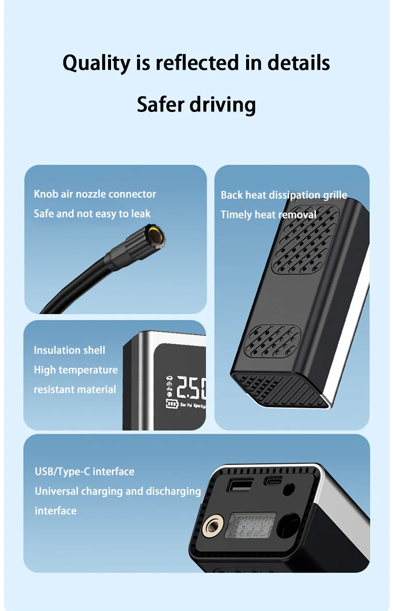 Xiaomi Car Air Pump Portable Wireless Air Pump, High-pressure Inflation Bank Ult