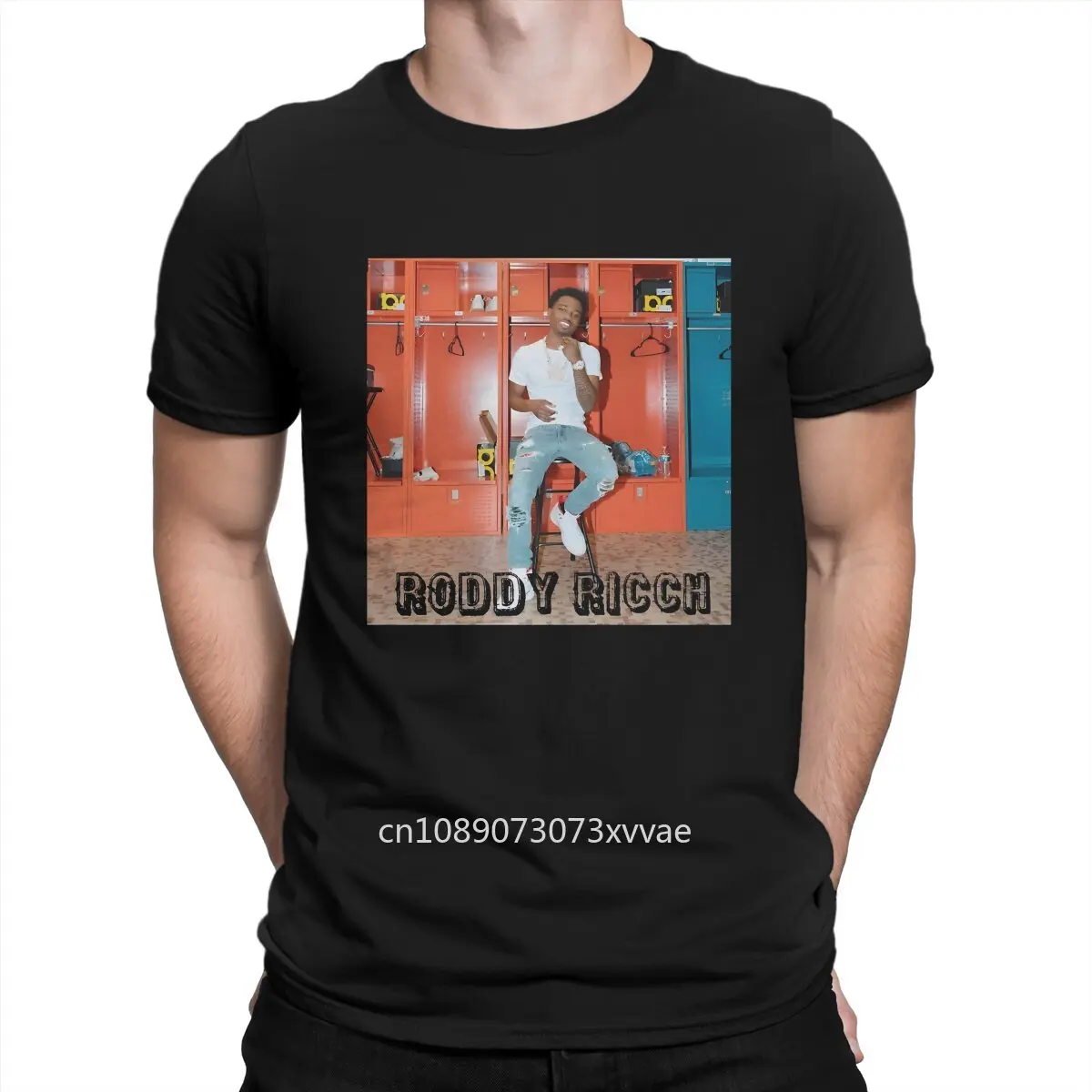 Мужская футболка RODDY Ricch с коротким рукавом и круглым вырезом, 100% хлопок