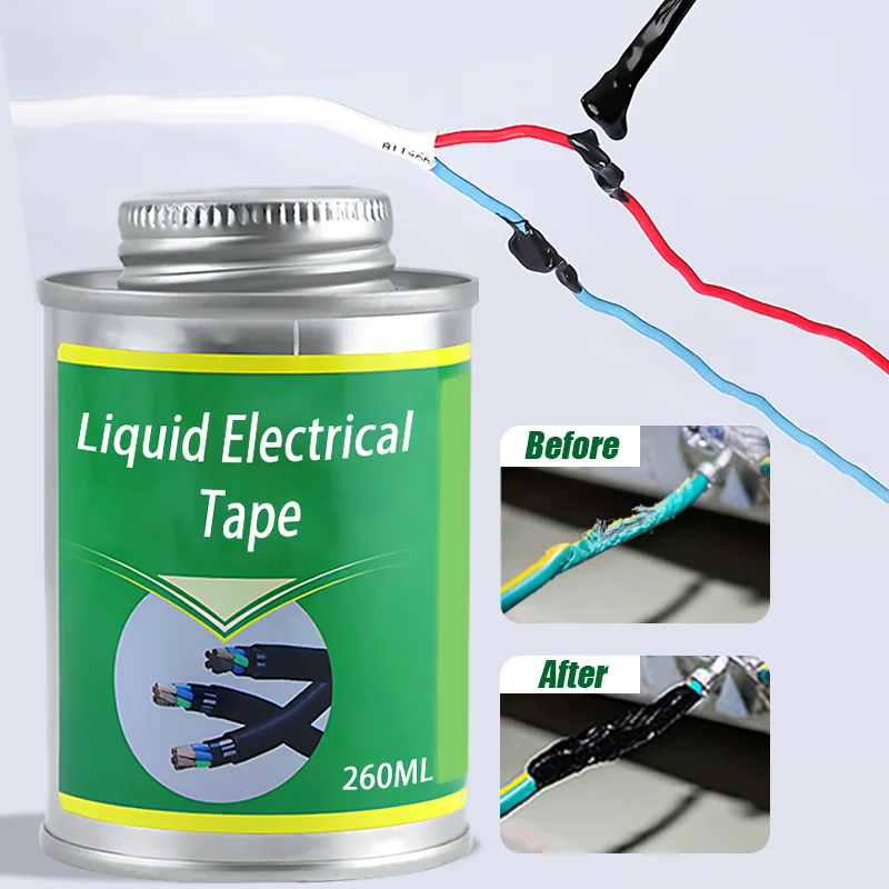 

Liquid Electrical Tape Repair Rubber Electrical Wire Cable Coat Fix Line Glue 100/260ml Liquid Insulation Paste Insulating Tape