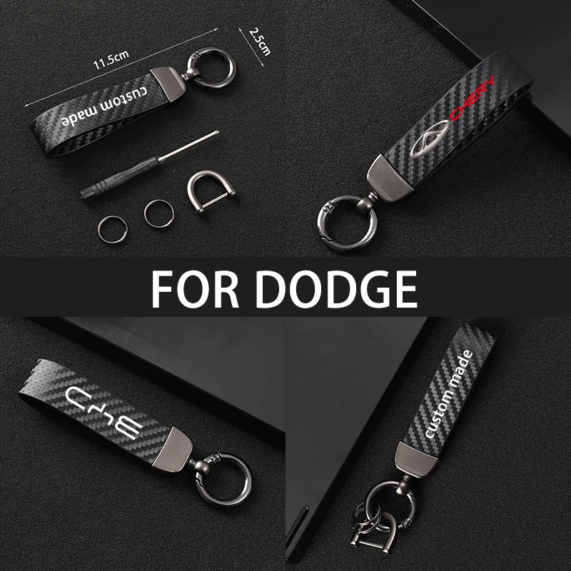 Nuovo Portachiavi Per Lo Styling Dell'Auto In Fibra Di Carbonio 4S Acquista Portachiavi Regalo Fine Per Dodge Challenger Charger Caliber Durango Nitro