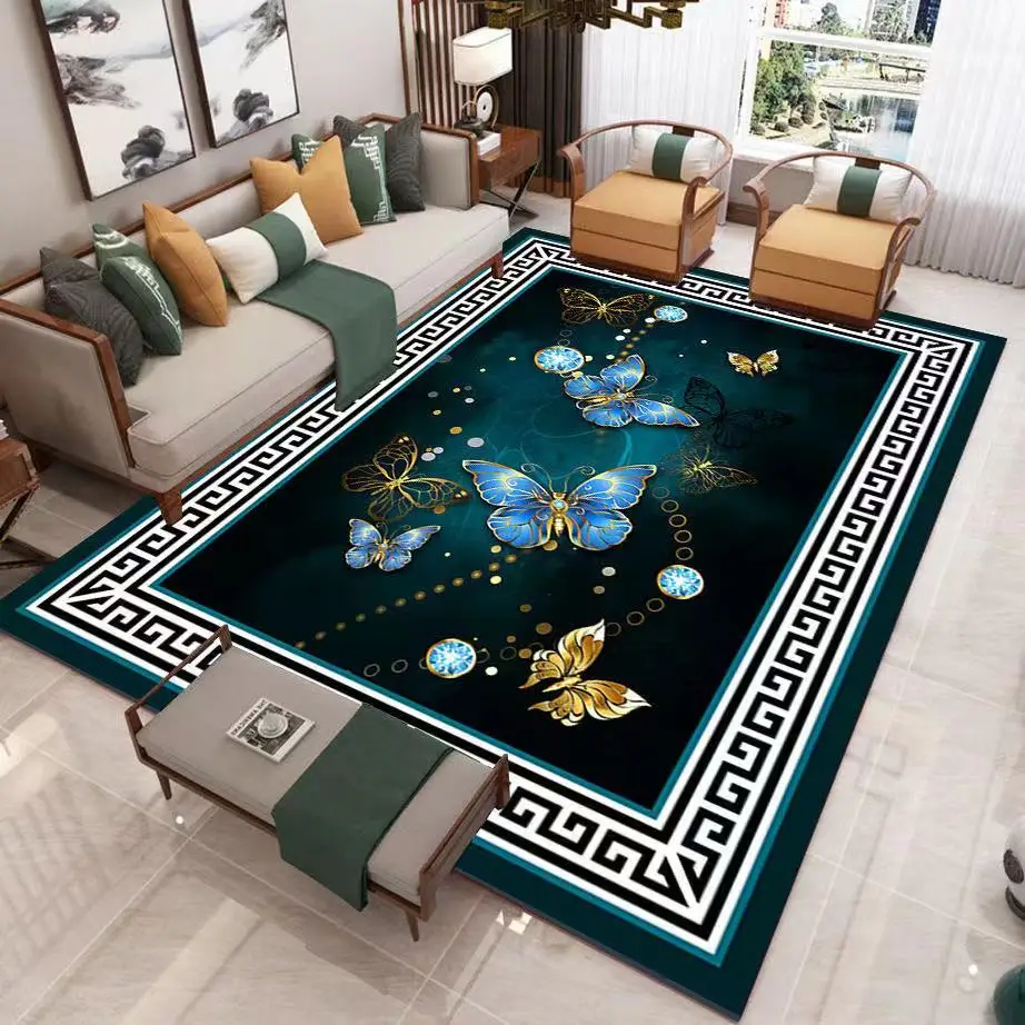 Plush Rug Decorative Carpet Plush Carpet Home Fashion Modern European Retro Rugs Dream Color Butterfly Living Room Bedroom Kitchen Carpet Floor Mat