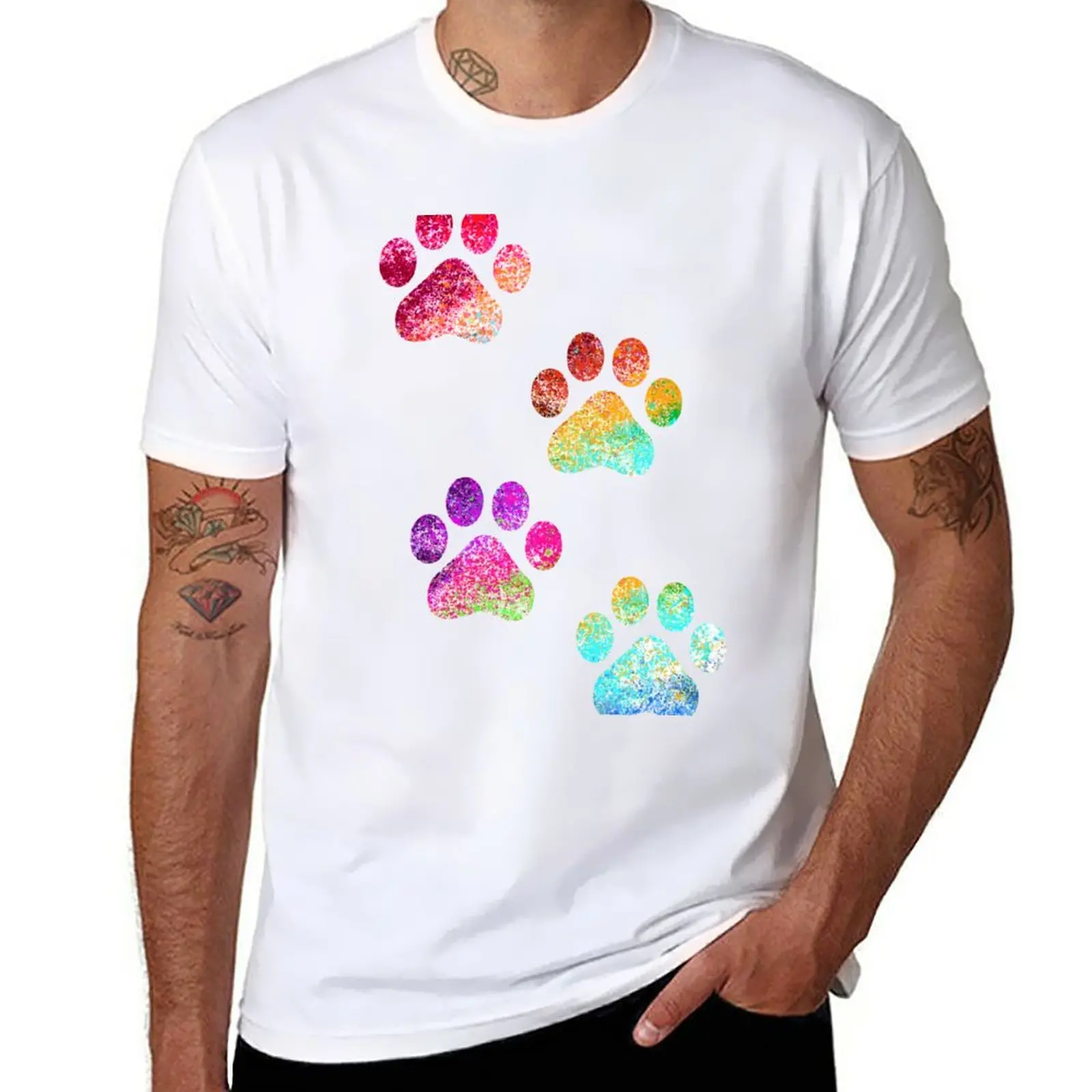 

Paw print T-Shirt plain tops sublime customs design your own Short sleeve tee men