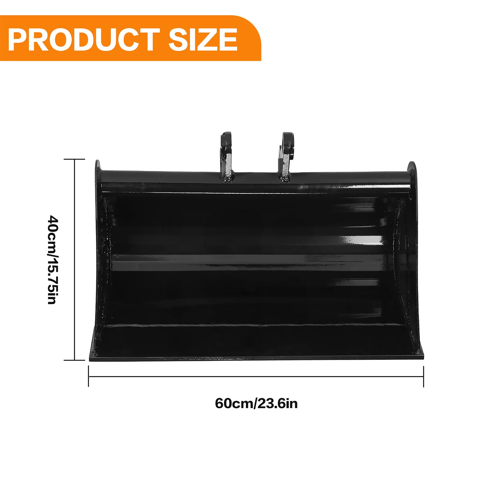 Universal Metal Excavator Bucket Grading Attachment Flat Mud Buckets for Construction Heavy Equipment Durable Black Finish