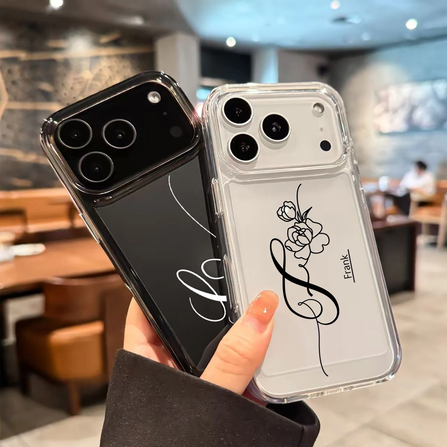 Customized Rose Pattern Phone Case - Personalized Clear Soft Shockproof TPU Cover