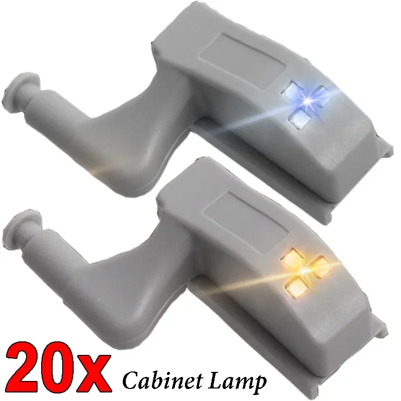 

20pcs Universal LED Inner Hinge Lamp Cabinet Induction Lights Wardrobe Cupboard Sensor Light Bedroom Kitchen Closet Lamp Lamps
