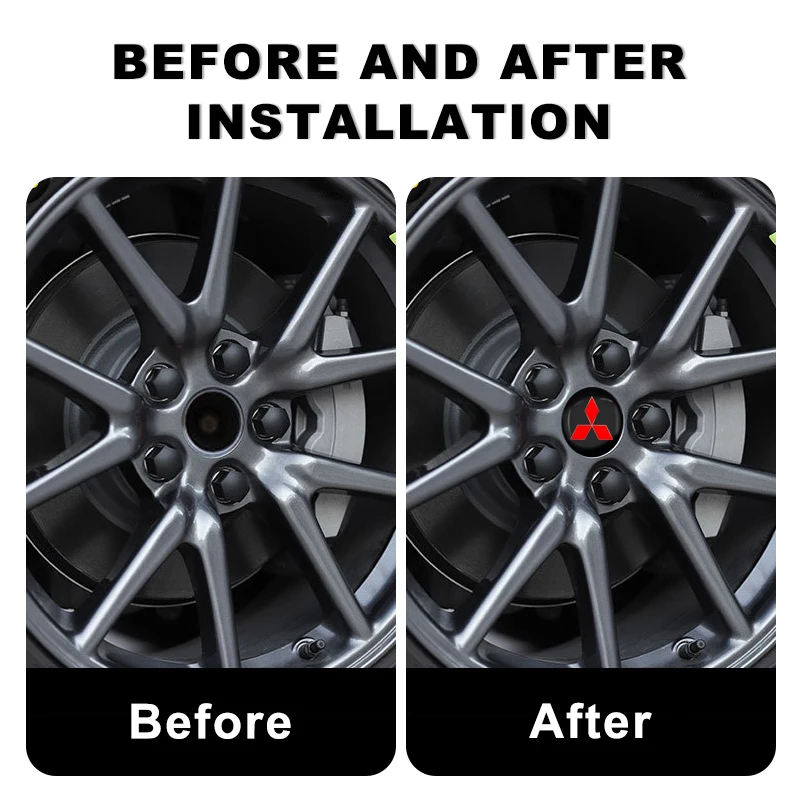 4개 56mm 자동차 스타일링 휠 센터 허브 캡 림 커버 배지 엠블럼 허브캡 (미쓰비시 ASX 랜서 10 파제로 아웃랜더 L200 용)