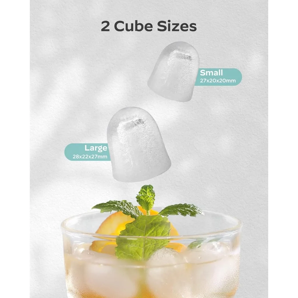 Ice Maker Countertop Machine with Handle, 26lbs in 24h, 9 Ice Cubes Ready in 6 Mins, Self-Cleaning Ice Makers with Basket and S