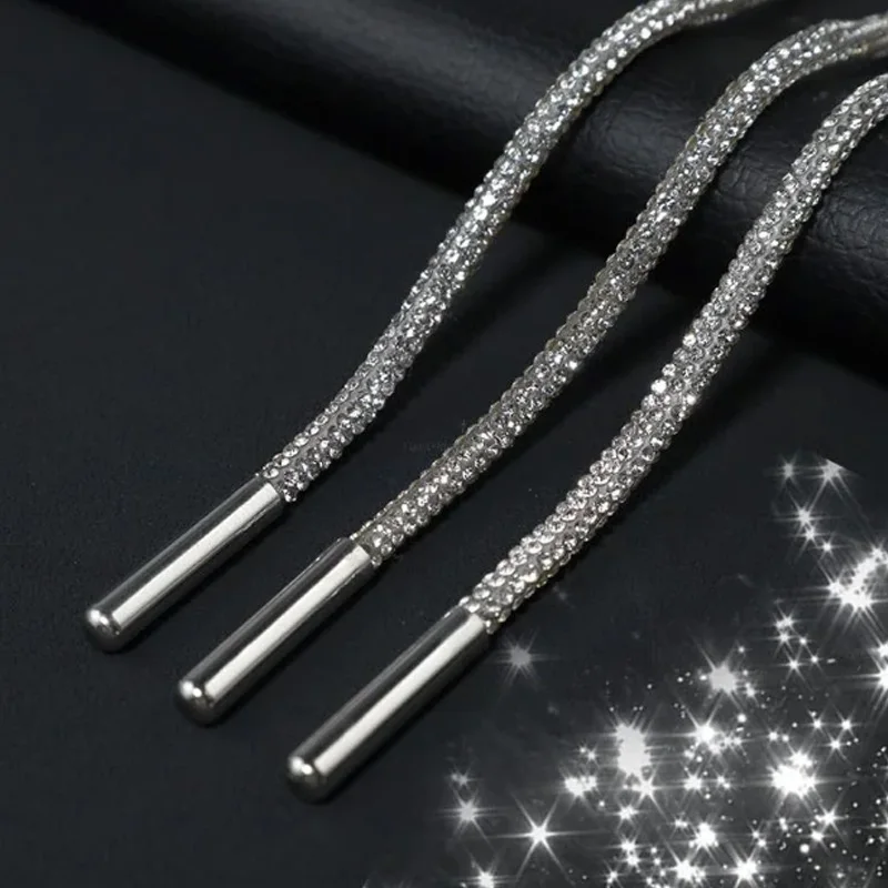 Rhinestone Shoe Lace 1 Pc 120cm Diamond ShoeLace Bright String Cross Braiding Strap DIY Drawstring