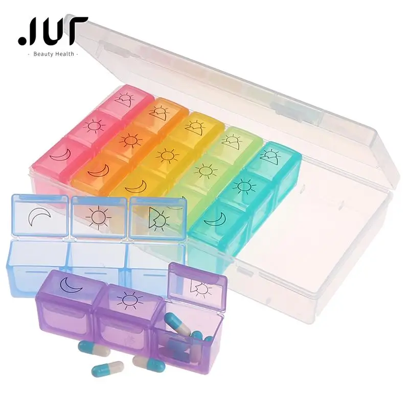 

3 Row 21 Grids 7 Days Weekly Pill Case Medicine Tablet Dispenser Organizer Pill Box Splitters Pill Storage Container