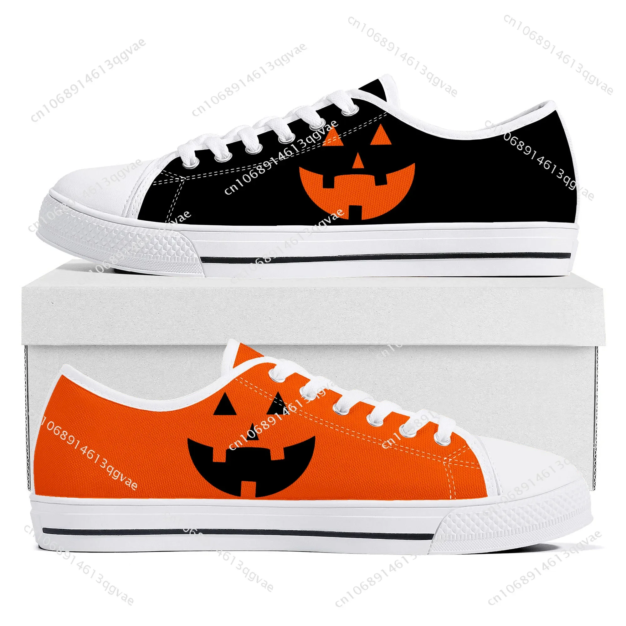 Halloween Pumpkin Low Top High Quality Sneakers Mens Womens Teenager Tailor-made Shoe Canvas Sneaker Casual Couple Shoes White