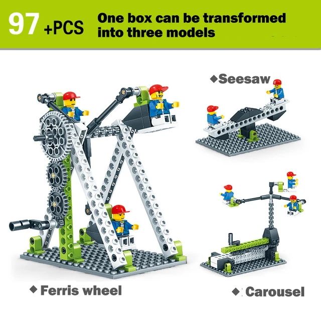 Programming Building Blocks Assembling Toys Electric Power Gear Robot Primary School for Kids Educational Machinery Particles 3