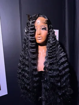 40 Inch 250% Density 13x4 HD Loose Deep Wave Lace Front Wigs Human Hair Pre Plucked Wet And Wavy Lace Front Wig Human Hair 1