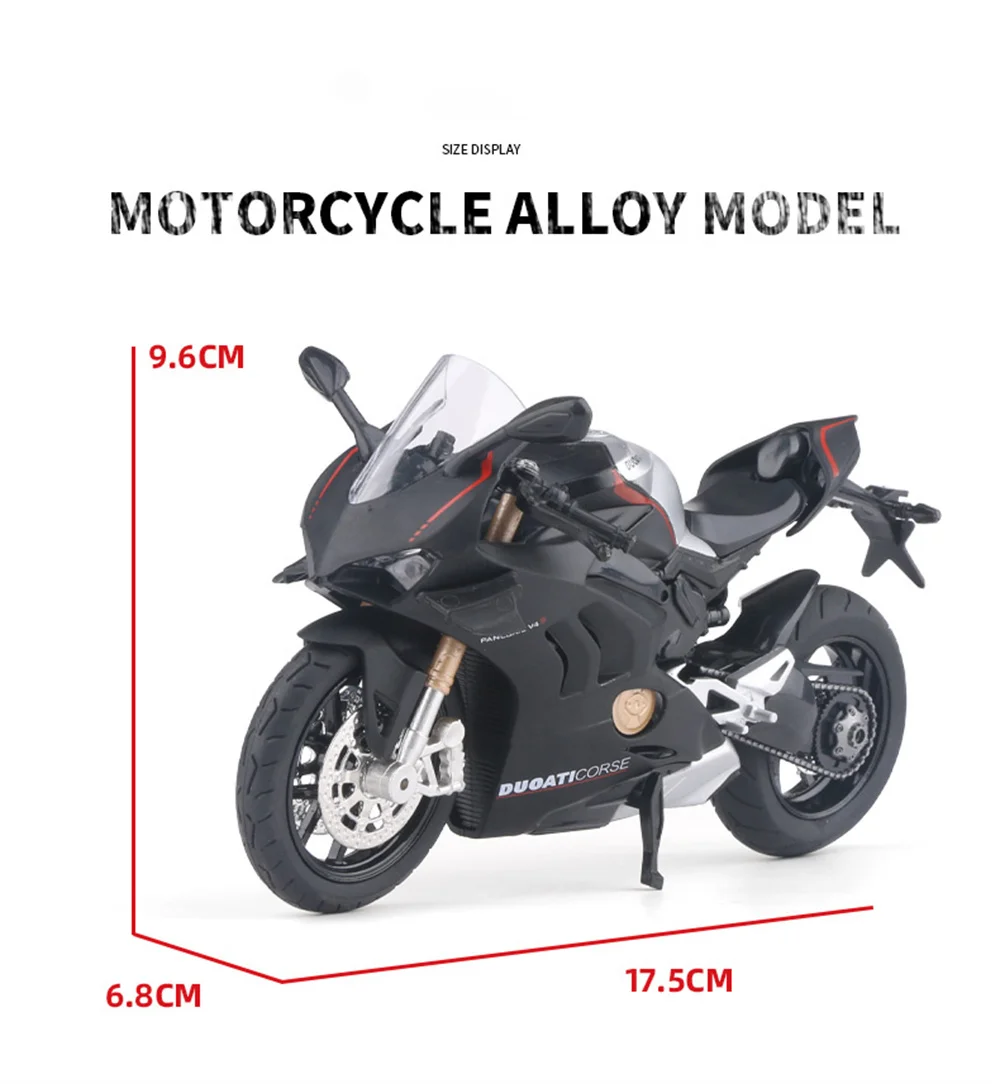 Ducati V4S Motorcycle Model Iocomotive Toy With Light Simulation Children'S Diecast Toy Car Christmas Gift Car Decoration 34 Ducati V4S Motorcycle Model Iocomotive Toy With Light Simulation Children'S Diecast Toy Car Christmas Gift Car Decoration