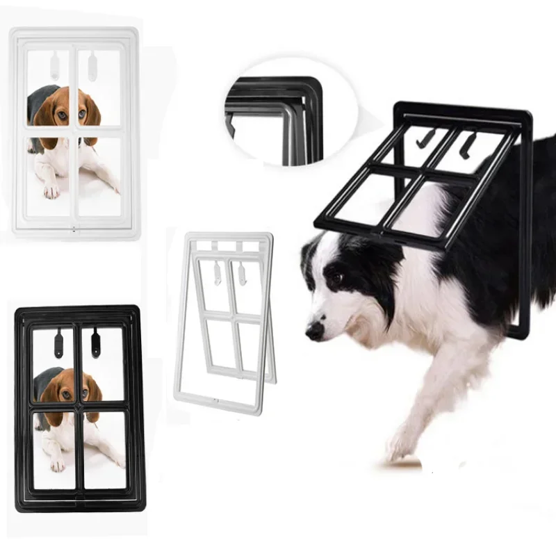 Pet Door Lockable Plastic Cat Screen Door For Mosquito Proof Window Security Flap Gate Dog Fence