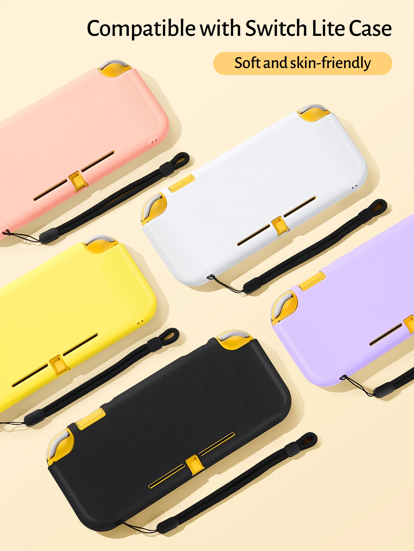 With lanyard]Switch Lite Protective Case for Nintendo Switch Lite