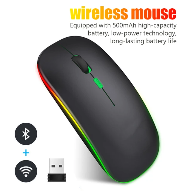 2.4GHz Wireless Bluetooth Optical Mouse Laptop RGB Battery Mice