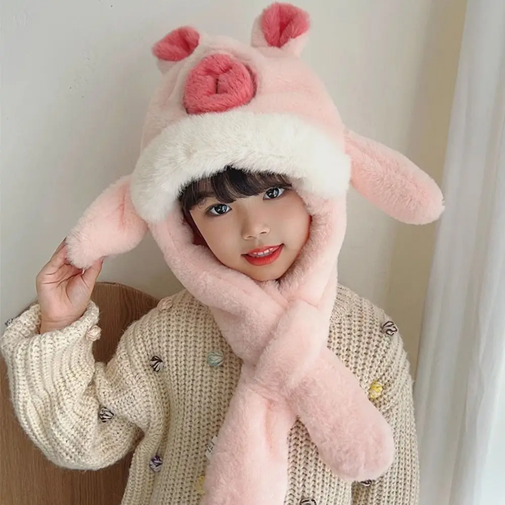 Cozy Creative Ear Protection Hat Movable Ears Funny Winter Warm Hat Soft Thickened Cute Capybara Hooded Scarf Outdoor