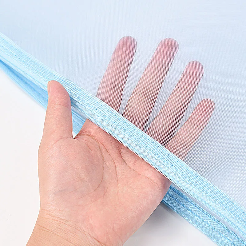Storage Bag Nylon Mesh File Bag A4 A5 A6 Transparent Zipper Test Paper Information Office Student Pen Subject Puzzle