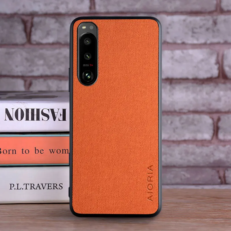 Luxury Textile Leather Skin Phone Case - Soft TPU and Hard PC Cover