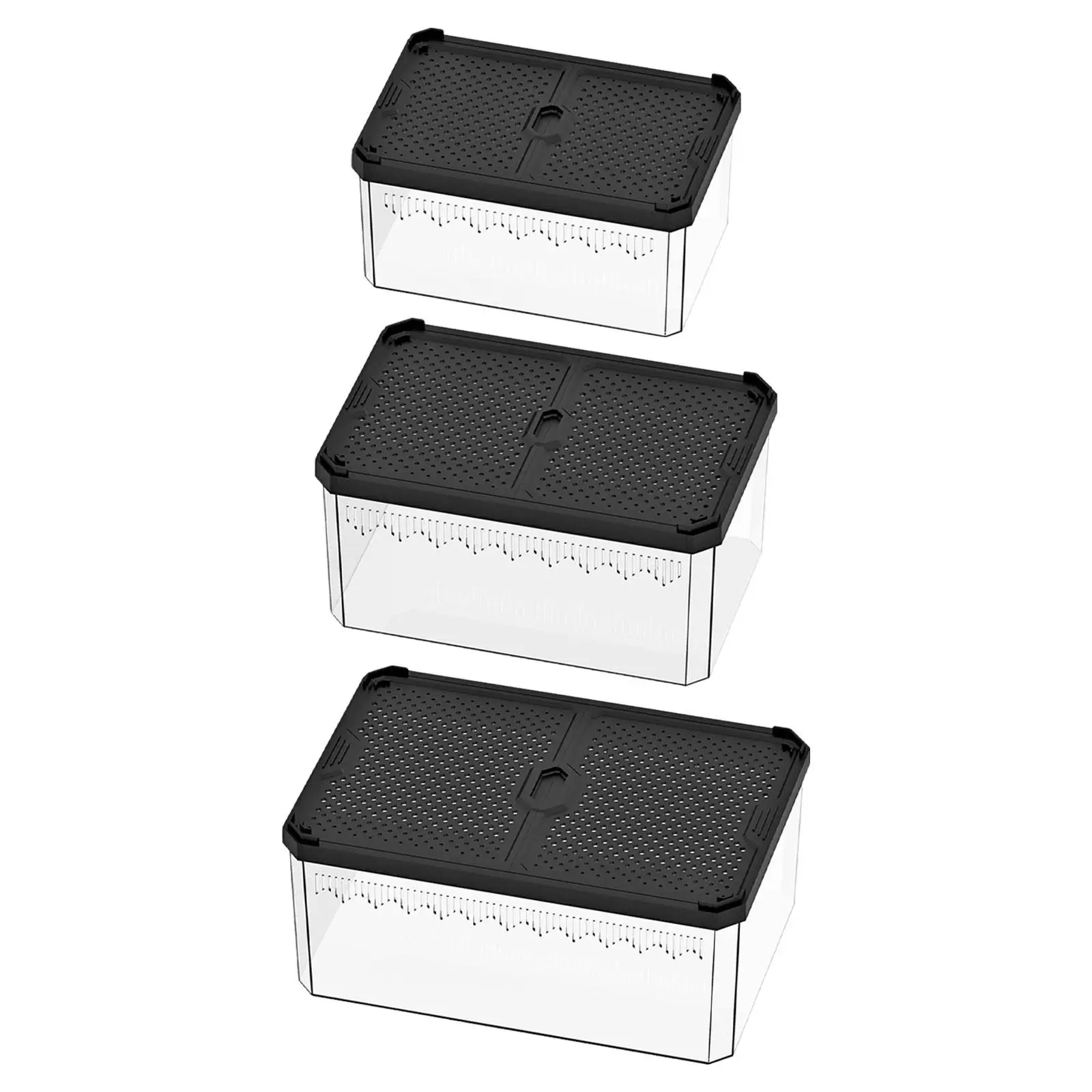 כלוב טראריום לזוחלים חזק וקל לניקוי עם תא נשיאה מאוורר לגידול גקו, שבלולים, תולעי סילקוורם ועקרבים